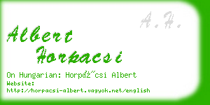 albert horpacsi business card